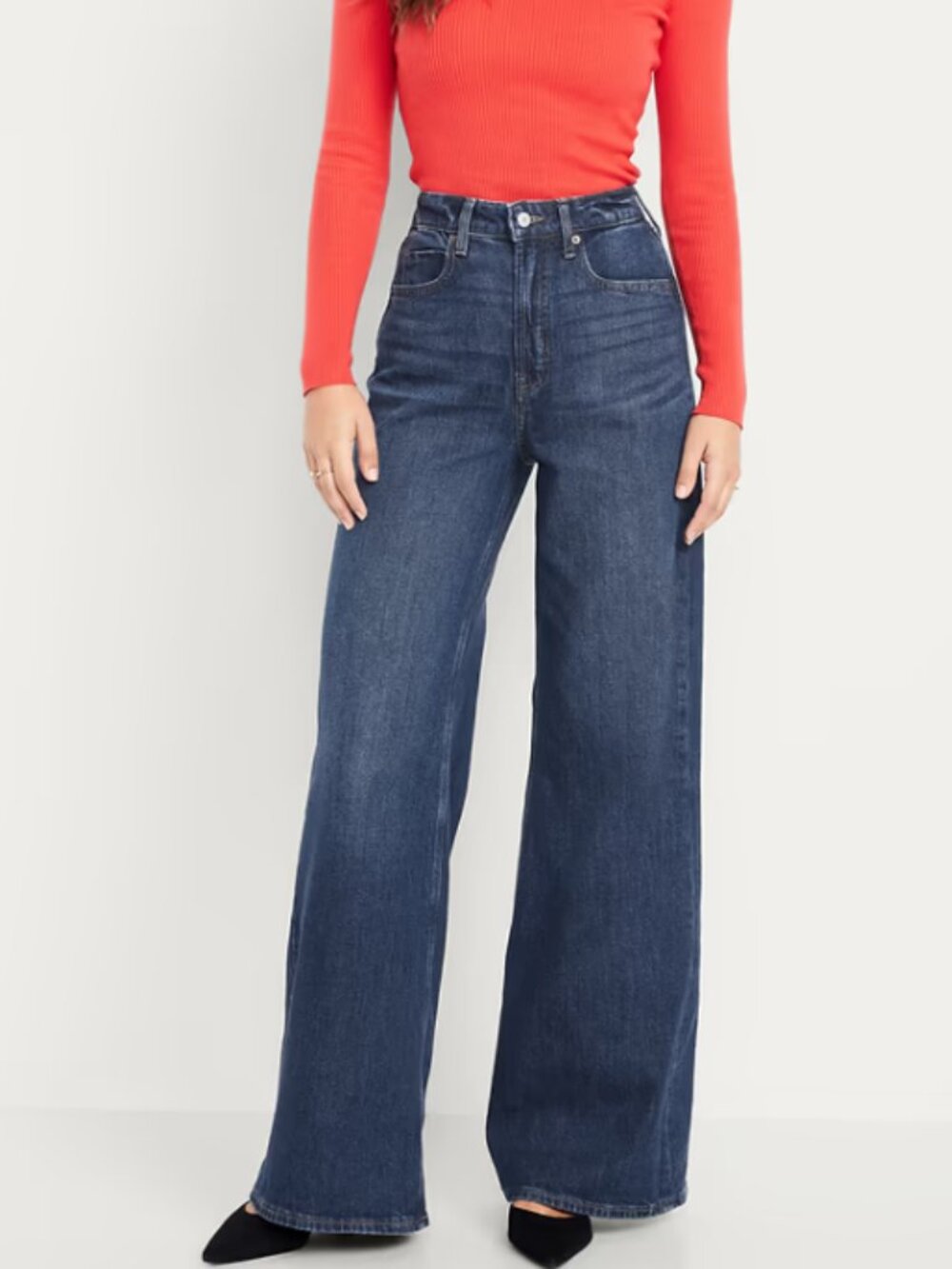 Old Navy Extra High-Rise Super Wide-Leg Jeans Sz 10 Medium Blue Wash Boho